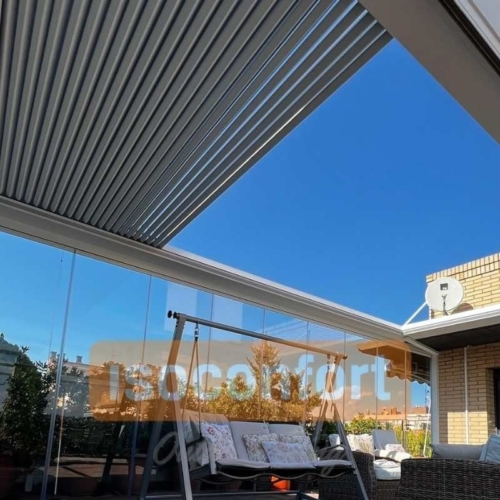 PERGOLA BIOCLIMATICA RETRACTIL ADOSADA PERGOLA BIOCLIMATICA RETRACTIL ADOSADA