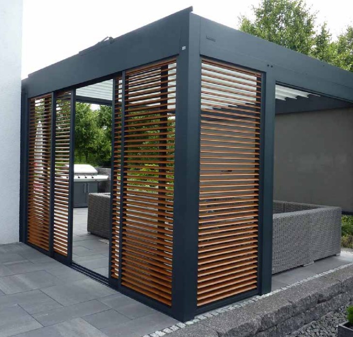 Paredes de lamas móviles para pérgola - Isoconfort