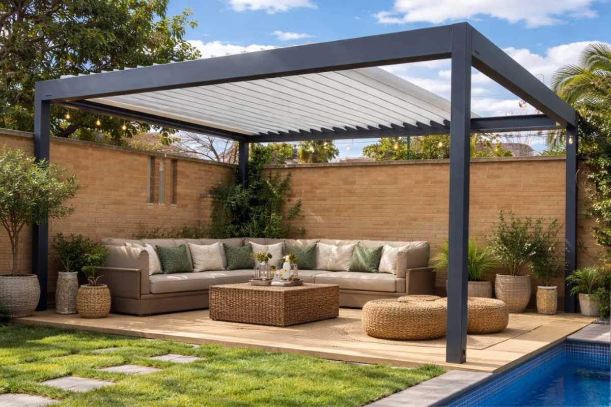 Pérgola retráctil y orientable B600 – Isoconfort