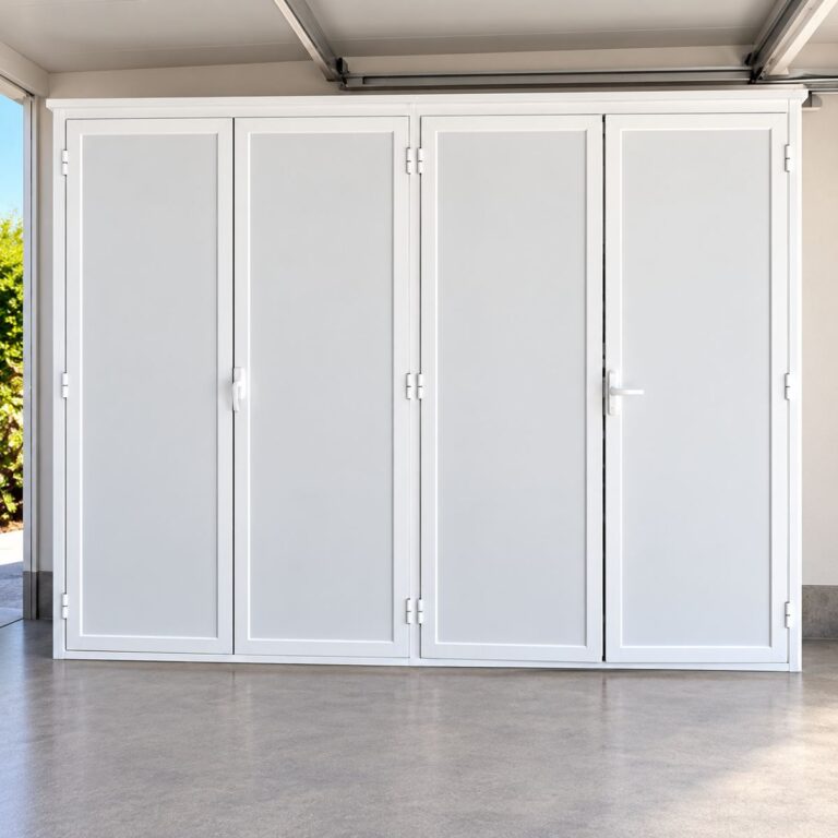 Armario de aluminio exterior a medida con cuatro puertas